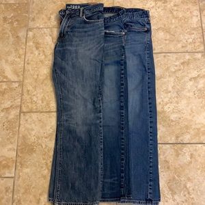 3 Pairs Banana Republic and Gap Jeans